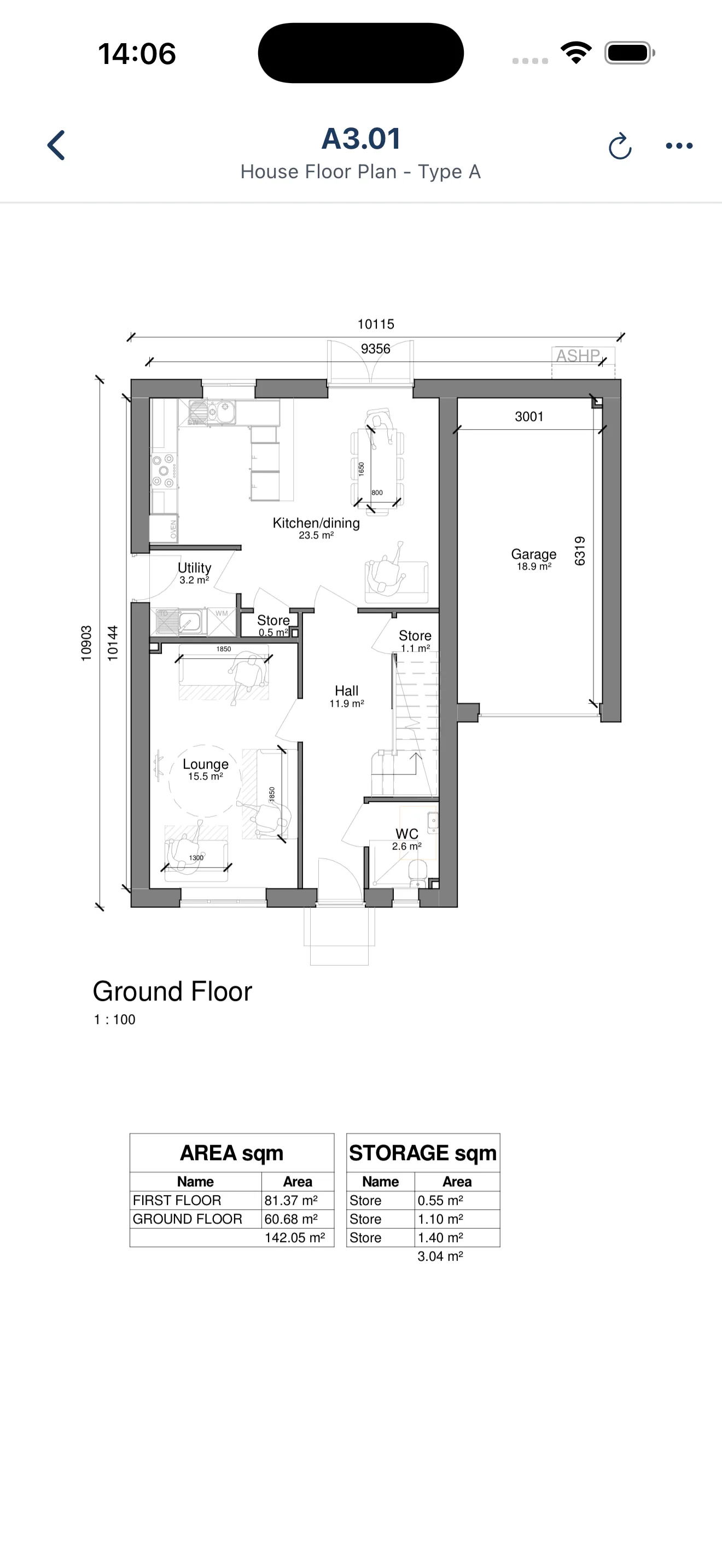 BuildersAI app showing floor plan drawing
